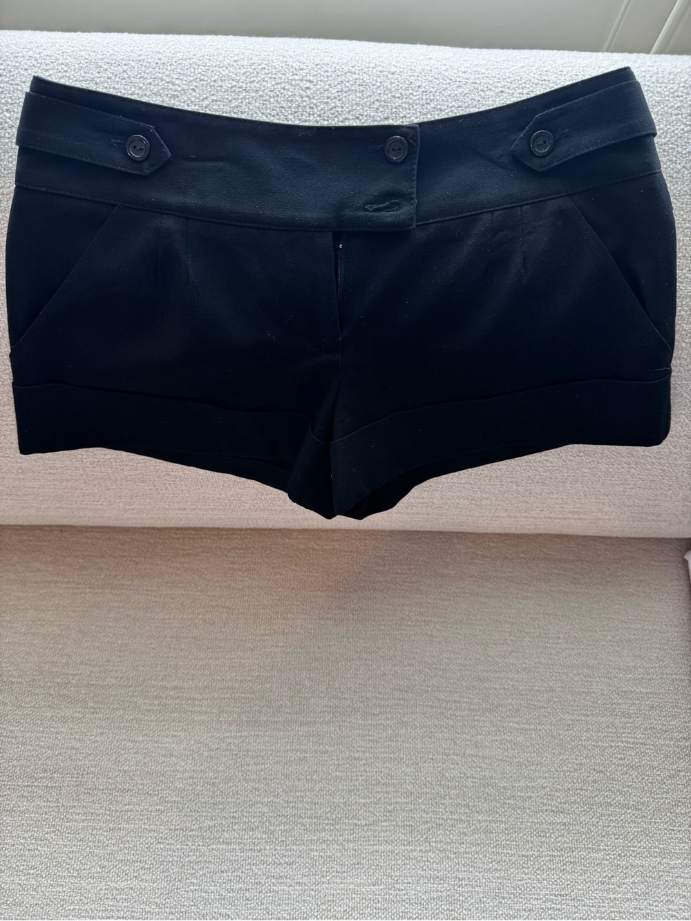 Guess Black Twill Button-Accent Women's Shorts